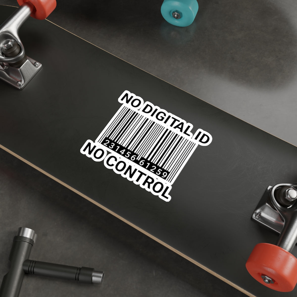 "No Digital ID" Die-Cut Sticker - Protest Vinyl Decal for Laptop & Car - Anti-Tracking Freedom