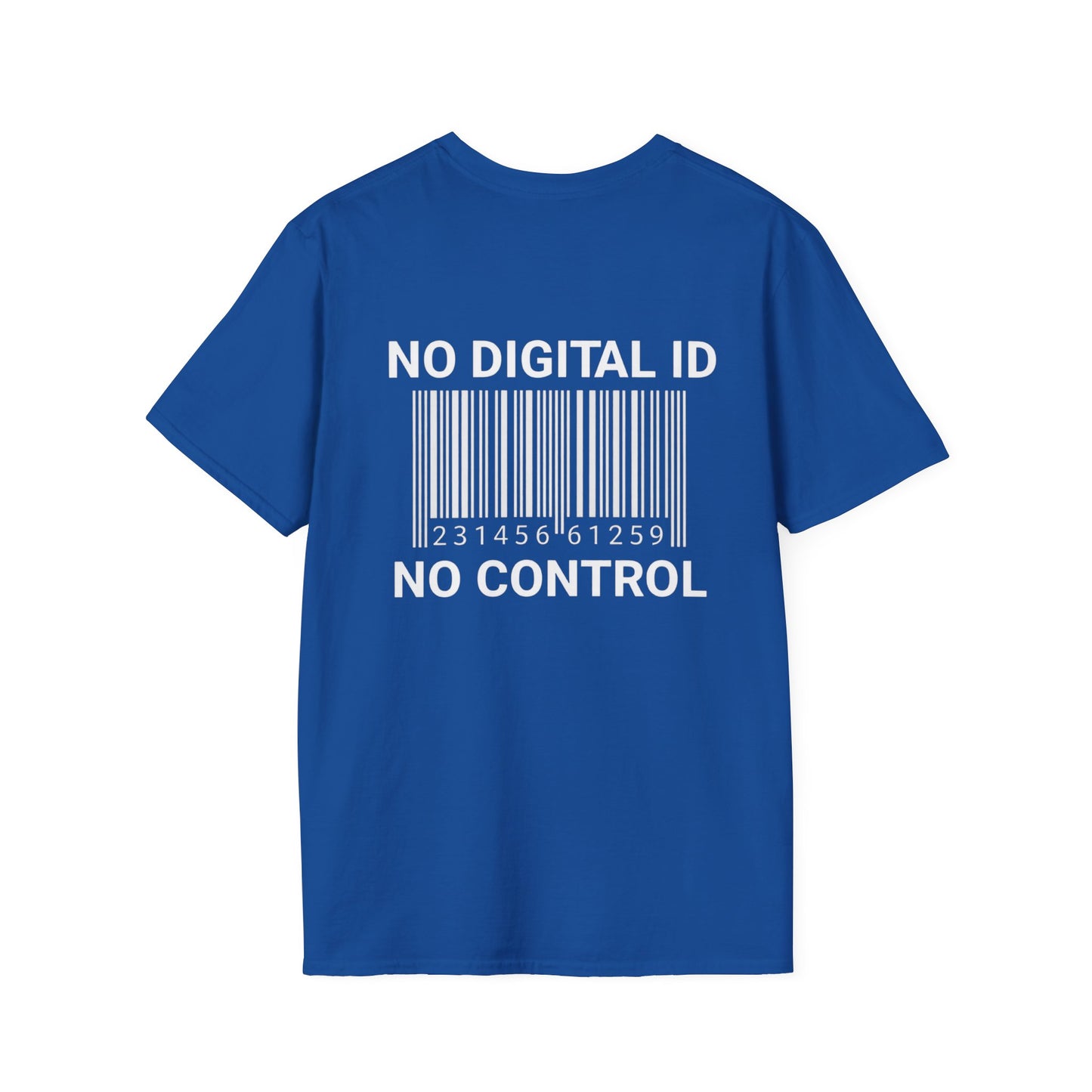 NO DIGITAL ID NO CONTROL Tee shirt — The Awakening Back-Print Statement Tee Shirt