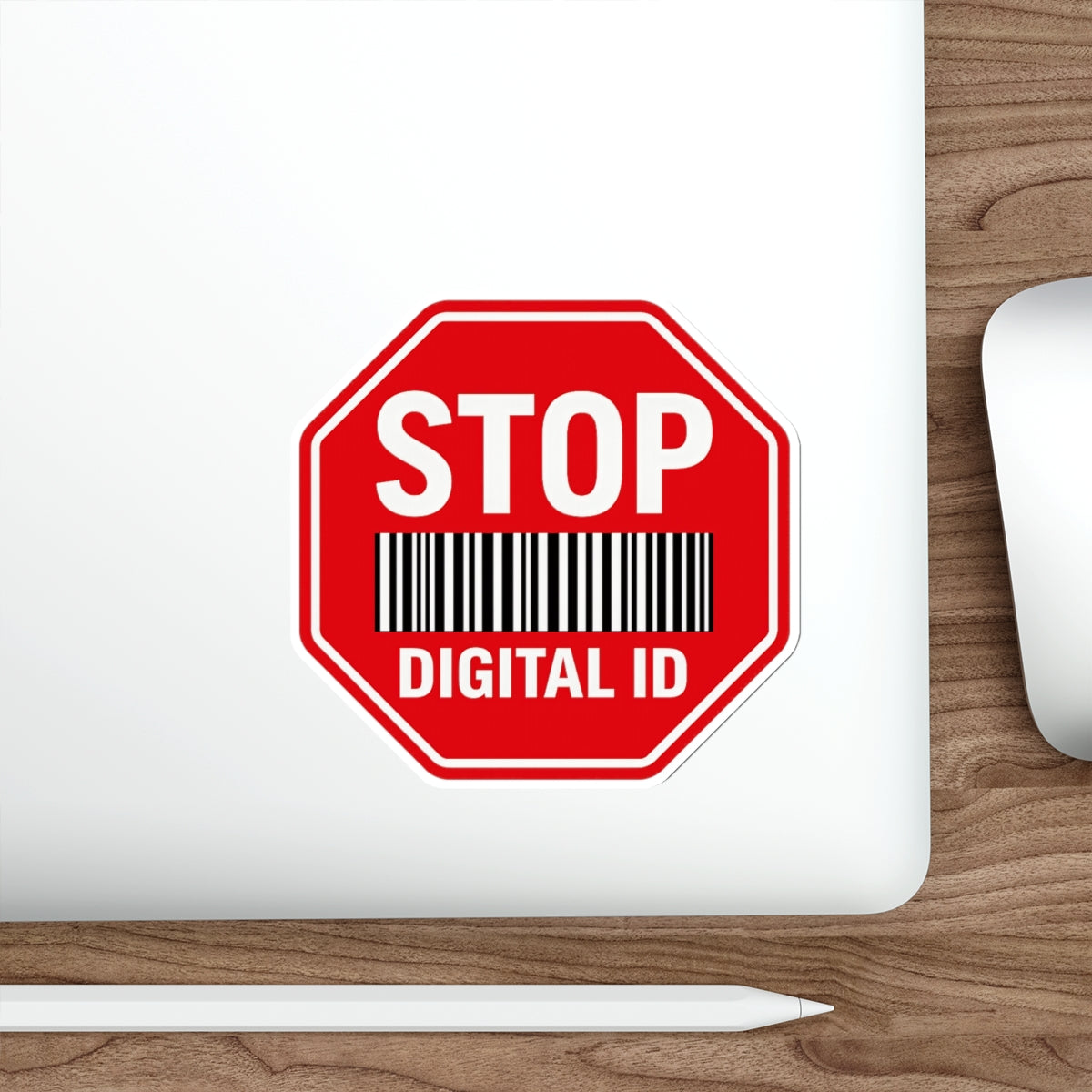 "Stop Digital ID" & "No Digital ID" Die-Cut Sticker - Protest Vinyl Decal for Laptop & Car - Anti-Tracking Freedom