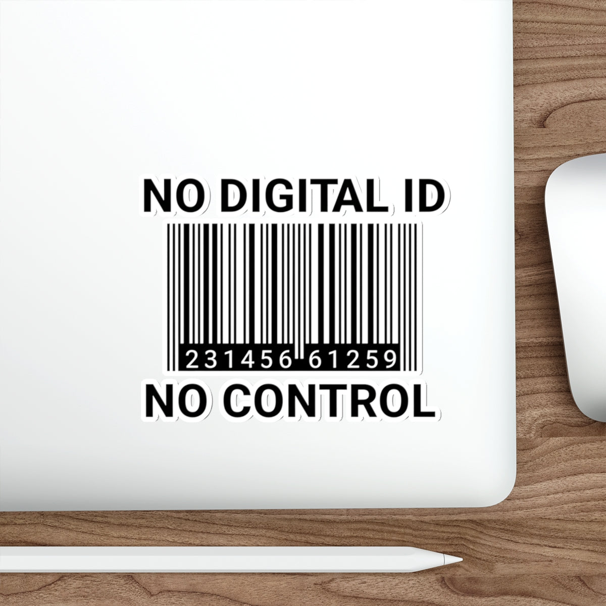 "No Digital ID" Die-Cut Sticker - Protest Vinyl Decal for Laptop & Car - Anti-Tracking Freedom