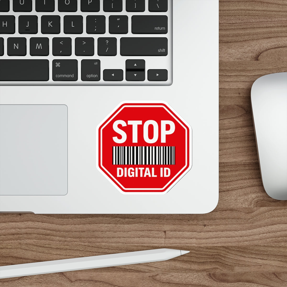 "Stop Digital ID" & "No Digital ID" Die-Cut Sticker - Protest Vinyl Decal for Laptop & Car - Anti-Tracking Freedom