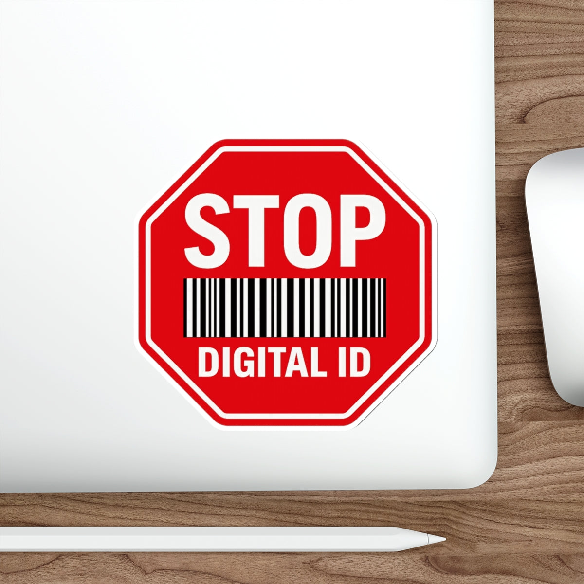"Stop Digital ID" & "No Digital ID" Die-Cut Sticker - Protest Vinyl Decal for Laptop & Car - Anti-Tracking Freedom