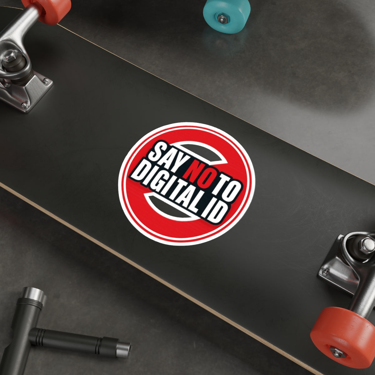 Say No to Digital ID Matte Die-Cut Sticker — Privacy-First, Water-Resistant Vinyl