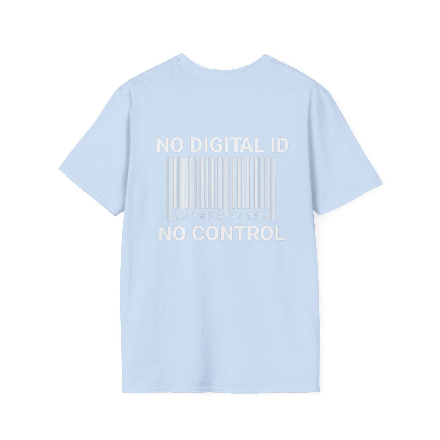 NO DIGITAL ID NO CONTROL Tee shirt — The Awakening Back-Print Statement Tee Shirt