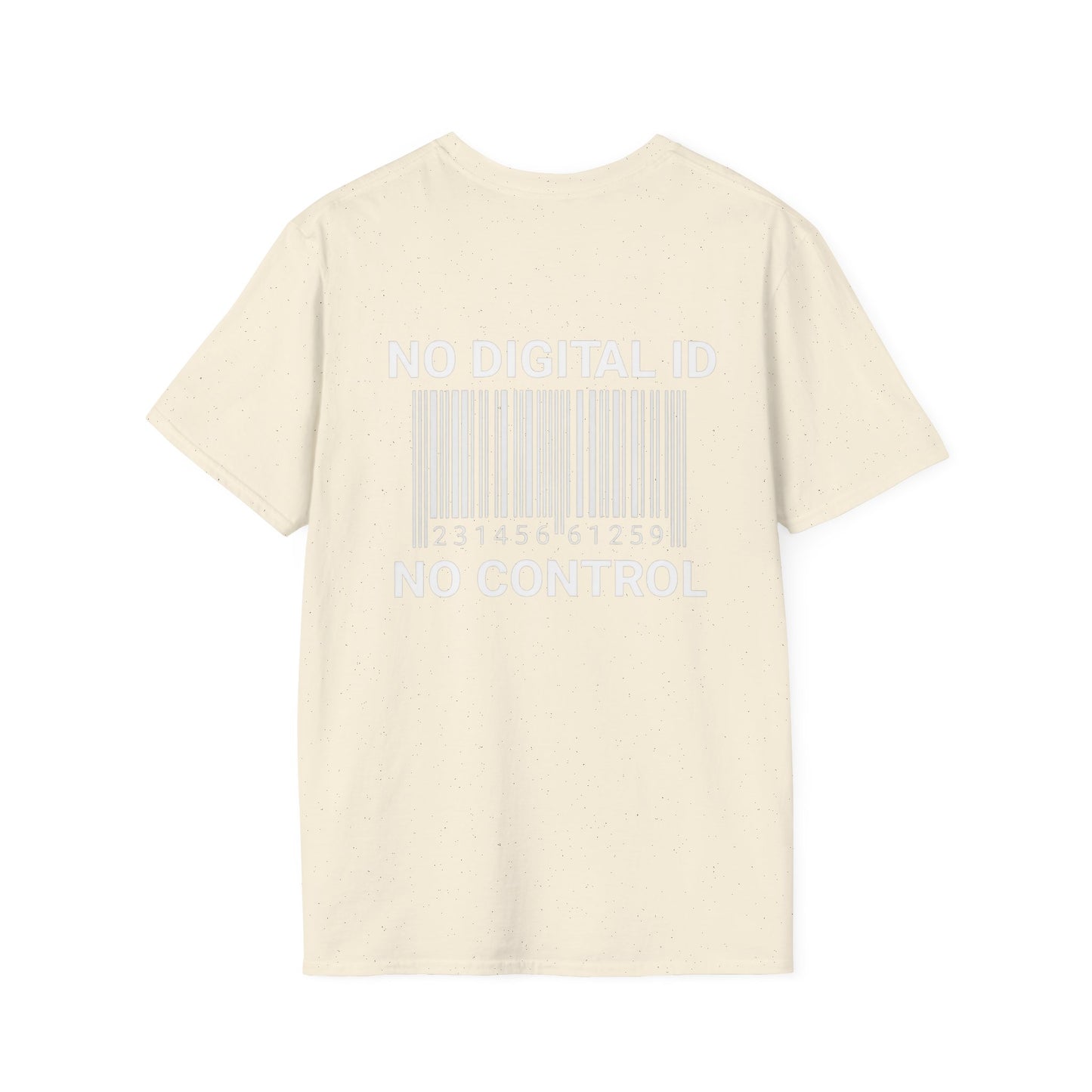 NO DIGITAL ID NO CONTROL Tee shirt — The Awakening Back-Print Statement Tee Shirt