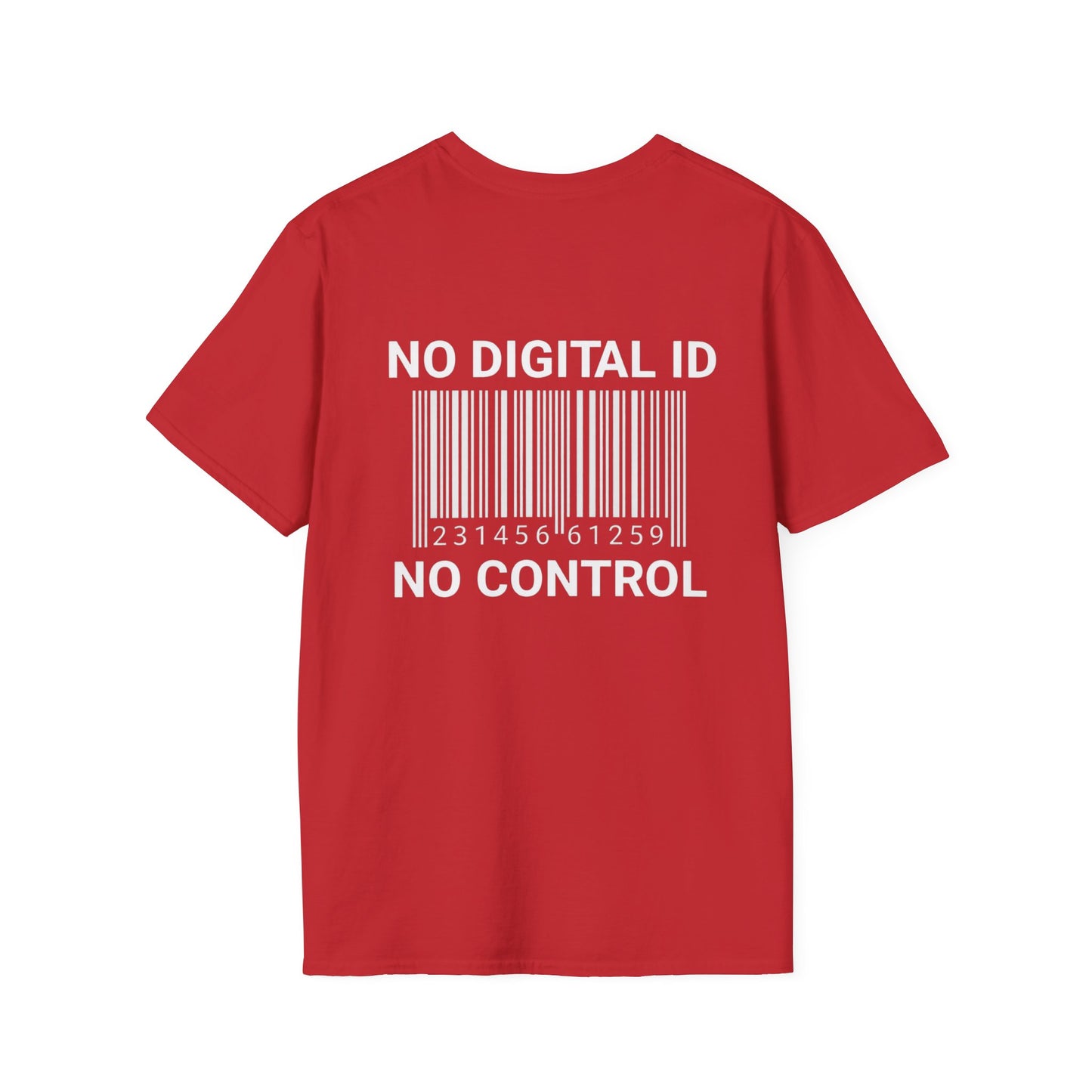 NO DIGITAL ID NO CONTROL Tee shirt — The Awakening Back-Print Statement Tee Shirt
