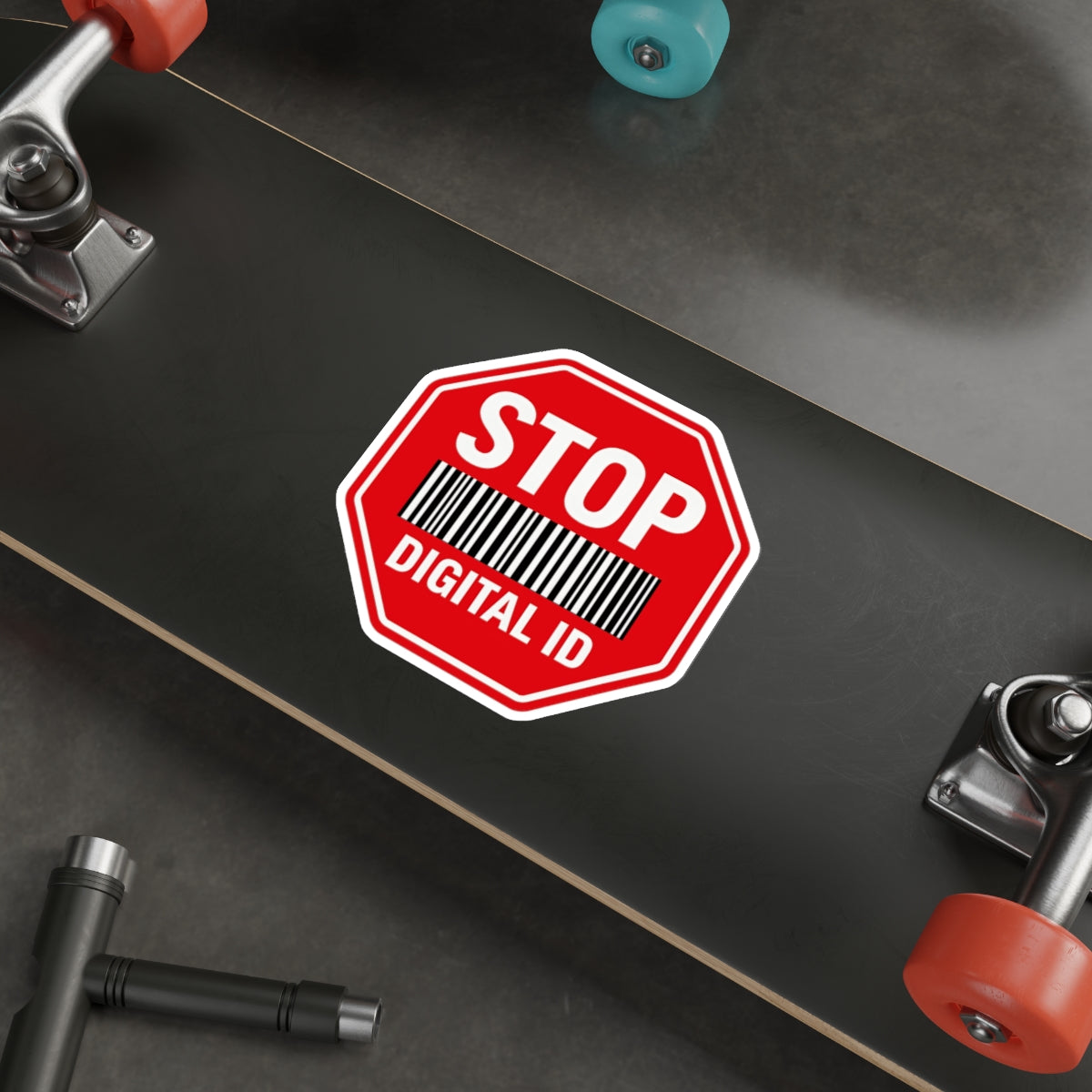 "Stop Digital ID" & "No Digital ID" Die-Cut Sticker - Protest Vinyl Decal for Laptop & Car - Anti-Tracking Freedom
