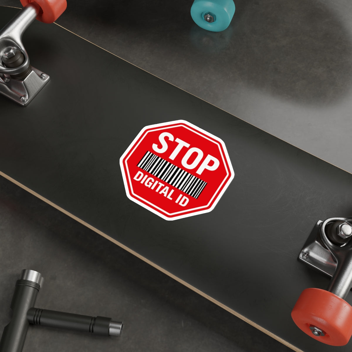 "Stop Digital ID" & "No Digital ID" Die-Cut Sticker - Protest Vinyl Decal for Laptop & Car - Anti-Tracking Freedom