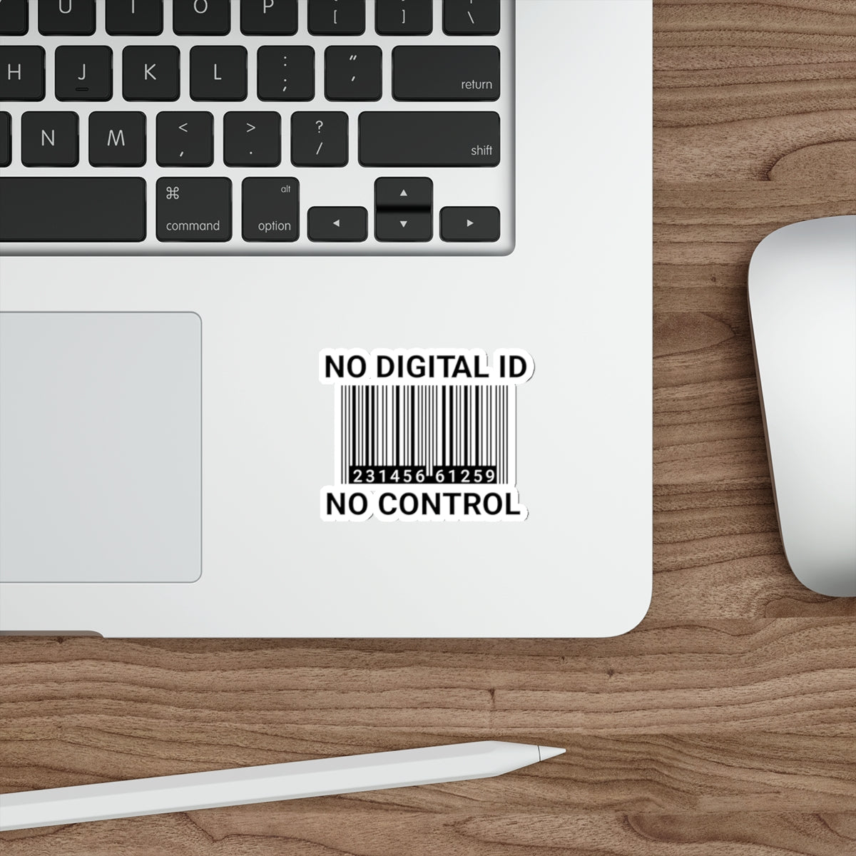 "No Digital ID" Die-Cut Sticker - Protest Vinyl Decal for Laptop & Car - Anti-Tracking Freedom