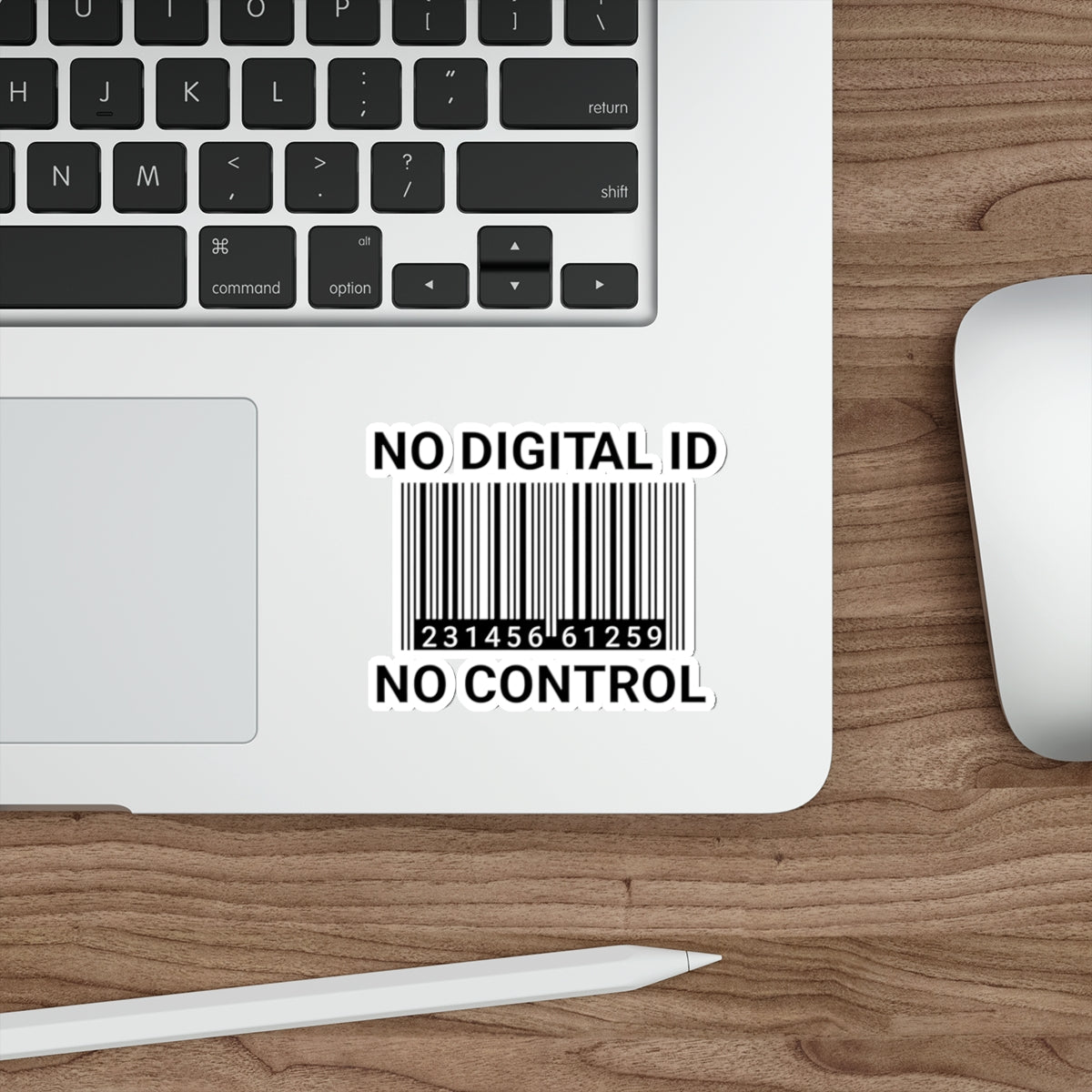 "No Digital ID" Die-Cut Sticker - Protest Vinyl Decal for Laptop & Car - Anti-Tracking Freedom