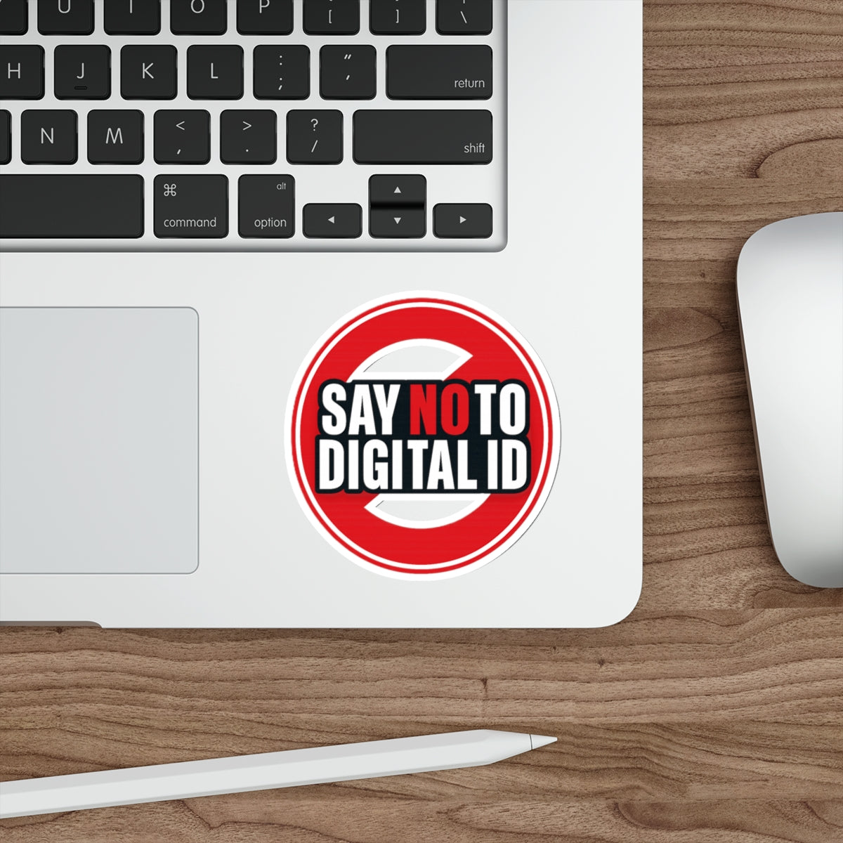 Say No to Digital ID Matte Die-Cut Sticker — Privacy-First, Water-Resistant Vinyl