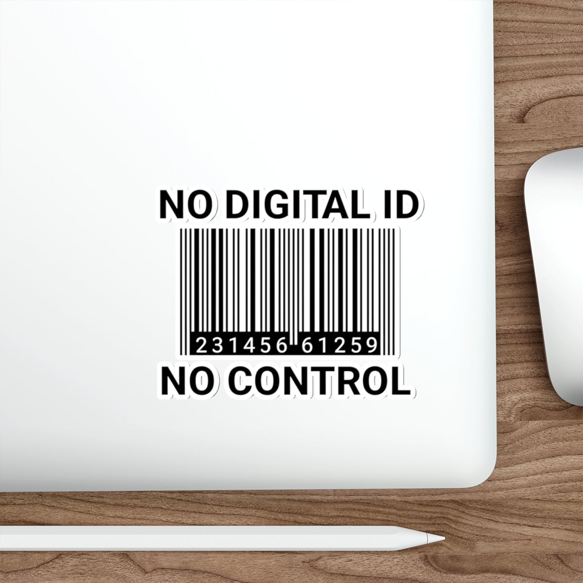 "No Digital ID" Die-Cut Sticker - Protest Vinyl Decal for Laptop & Car - Anti-Tracking Freedom